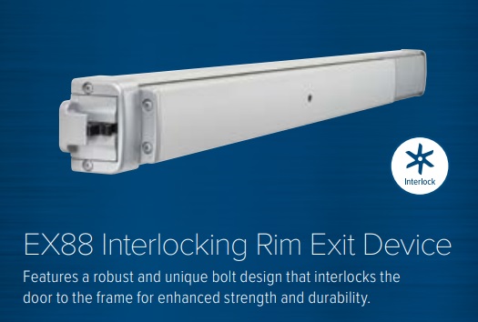 Adams Rite, EX88-R628 Interlocking Rim Exit Device, Regular, 36in